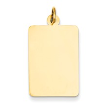 14k Gold Plain .027 Gauge Rectangular Engravable Disc Charm hide-image