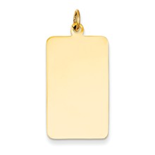 14k Gold Plain .011 Gauge Rectangular Engravable Disc Charm hide-image