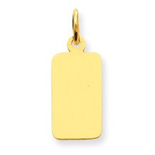 14k Gold Plain .013 Gauge Engravable Rectangular Disc Charm hide-image