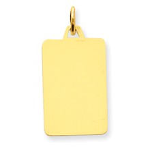 14k Gold Plain .018 Gauge Engravable Rectangular Disc Charm hide-image