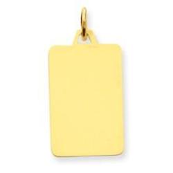 14k Gold Plain .035 Gauge Engravable Rectangular Disc Charm hide-image