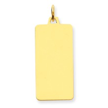 14k Gold Plain .011 Gauge Engravable Rectangular Disc Charm hide-image