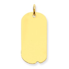 14k Gold Plain .035 Gauge Engravable Dog Tag Disc Charm hide-image