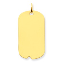 14k Gold Plain .027 Gauge Engravable Dog Tag Disc Charm hide-image