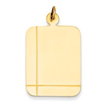 14k Gold Plain Rectangular .018 Gauge Engravable Disc Charm hide-image