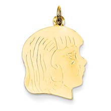 14k Gold Girl Head Charm hide-image