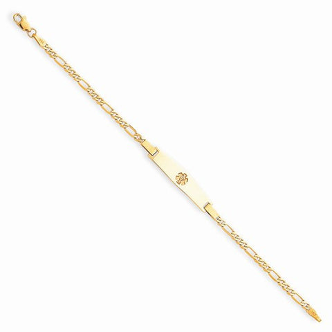 14K Yellow Gold Non-Enameled Medical Jewelry Childrens Bracelet