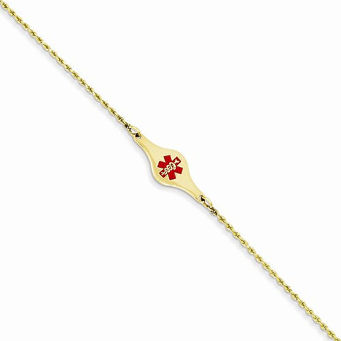 14K Yellow Gold Medical Jewelry Childrens Bracelet