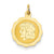 14k Gold Girl Head on .013 Gauge Engravable Scalloped Disc Charm hide-image