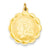 14k Gold Girl Head on .011 Gauge Engravable Scalloped Disc Charm hide-image