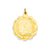 Girl Head on .011 Gauge Engravable Scalloped Disc Charm in 14k Gold