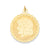 Girl Head on .018 Gauge Engravable Scalloped Disc Charm in 14k Gold