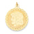 14k Gold Girl Head on .018 Gauge Engravable Scalloped Disc Charm hide-image