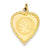 14k Gold Boy Head on .011 Gauge Engravable Pattern Heart with Rope Charm hide-image