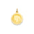 Girl Head on .018 Gauge Engravable Scalloped Disc Charm in 14k Gold