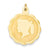 14k Gold Girl Head on .013 Gauge Engravable Scalloped Disc Charm hide-image