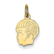 14k Gold Boy Head Charm hide-image