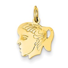 14k Gold Girl Head Charm hide-image