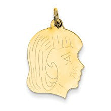 14k Gold Girl Head Charm hide-image