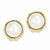 14k Yellow Gold 14-15mm Cultured Mabe Pearl Earrings