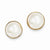 14k Yellow Gold 9-10mm Cultured Mabe Pearl Earrings