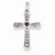 14k White Gold Ruby & Diamond Cross Pendant, Quality AA (G-H Color, SI1-SI2 Clarity)