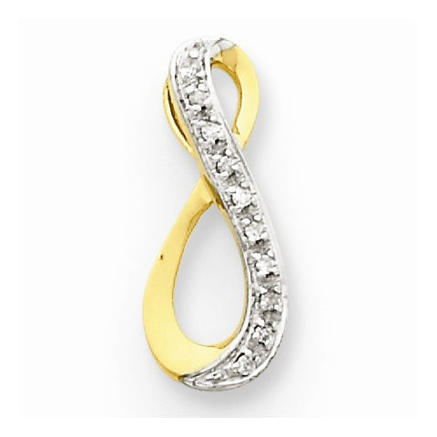 14k Gold & Rhodium Diamond Slide Pendant, Pendants for Necklace