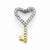 14k Gold & Rhodium Diamond Heart Key Pendant, Quality AA (G-H Color, SI1-SI2 Clarity)