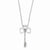 14K White Gold Clover Diamond Key Necklace