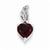 14k White Gold Diamond and Garnet Heart pendant, Classy Pendants for Necklace