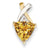 14k Gold & Rhodium Citrine and White Topaz Trillion Pendant, Pendants for Necklace