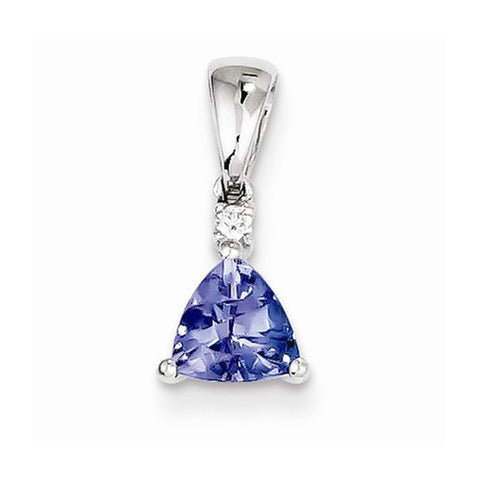 14k White Gold Tanzanite Diamond pendant, Appealing Pendants for Necklace