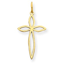 14k Gold Laser Designed Cross Charm hide-image