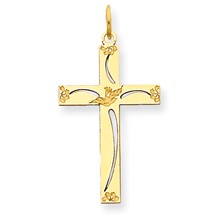 14k Gold Laser Designed Cross Charm hide-image