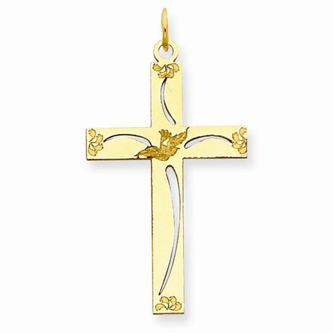 14k Gold Laser Designed Cross Pendant, Lovely Pendants for Necklace