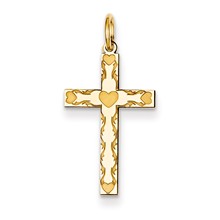 14k Gold Laser Designed Cross Charm hide-image