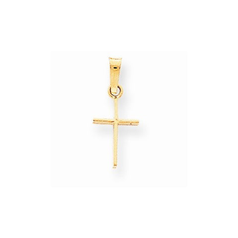 14k Gold Polished Cross Pendant, Fine Pendants for Necklace