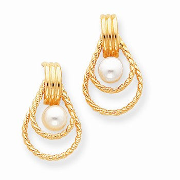 14k Yellow Gold Freshwater Cultured Pearl Earrings