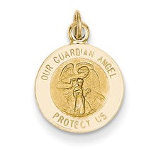 14k Gold Guardian Angel Medal Charm hide-image