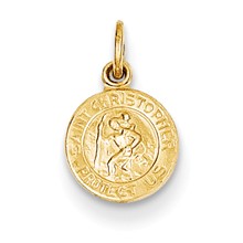 14k Gold Saint Christopher Medal Charm hide-image