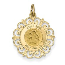 14k Gold Saint Anne Medal Charm hide-image