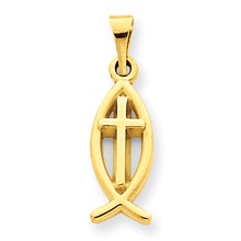 14k Gold Ichthus Fish Charm hide-image