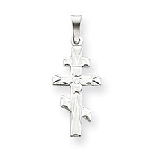 14k White Gold Eastern Orthodox Cross Charm hide-image