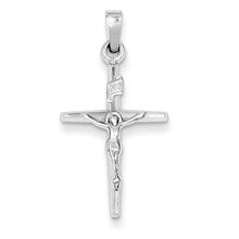 14k White Gold INRI Crucifix Charm hide-image