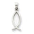 14k White Gold Ichthus Fish Charm hide-image