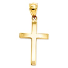 14k Gold Polished Cross Charm hide-image