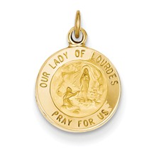 14k Gold Our Lady of Lourdes Medal Charm hide-image