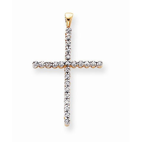 14k Gold & Rhodium Diamond Cross pendant, Beautiful Pendants for Necklace