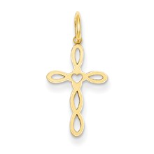 14k Gold Laser Designed Cross Charm hide-image