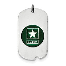 Sterling Silver US Army Star Dog Tag Charm hide-image